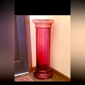 Pilgrim Glass Cranberry Masterwork Glass 30" Column Stand